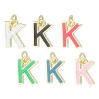 Letter Brass Pendants, Letter K, gold color plated, fashion jewelry & DIY & enamel Approx 2mm 