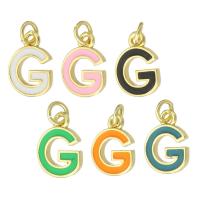 Letter Brass Pendants, Letter G, gold color plated, fashion jewelry & DIY & enamel Approx 2mm 