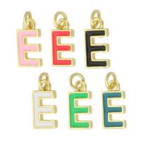 Letter Brass Pendants, Letter E, gold color plated, fashion jewelry & DIY & enamel Approx 2mm 