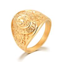 Stainless Steel Finger Ring, 304 Stainless Steel, ring shape, gold color plated, fashion jewelry & for man, gold 