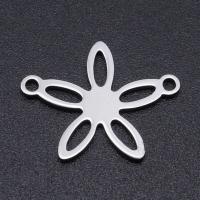 Stainless Steel Charm Connector, 201 Stainless Steel, Flower, Vacuum Ion Plating, fashion jewelry & polished & DIY & Unisex 