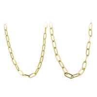 Mode Edelstahl Halskette Kette, 304 Edelstahl Kette, Vakuumbeschichtung, verschiedene Größen vorhanden, Goldfarbe, Länge:ca. 20 ZollInch, verkauft von PC