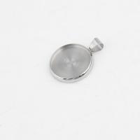 Stainless Steel Pendant Setting, 304 Stainless Steel, Flat Round, original color Approx Inner Approx 18mm 