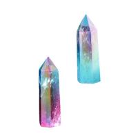 Clear Quartz Point Decoration, colorful plated, mixed colors 