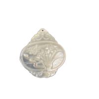 Natural Freshwater Shell Pendants, White Lip Shell, polished, white 