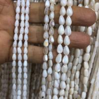Perles en coquille naturel, coquille d'eau douce, larme, DIY, blanc Environ 39 cm, Vendu par brin