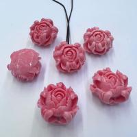 Shell Powder Beads, Tree Paeony, Carved, DIY, pink, 20mm 
