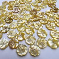 Perles de coquillage jaune naturel, coquille, fleur, gravé, DIY, Jaune, 8mm, Vendu par PC