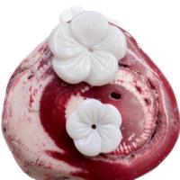 Perles en coquille naturel, coquille d'eau douce, fleur, gravé, DIY, blanc, 12mm, Vendu par PC