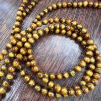 Natürliche Korallen Perlen, Koralle, rund, DIY, goldfarben, Länge:40 cm, verkauft von Strang