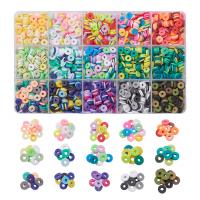 Rondelle Polymer Clay Beads, fashion jewelry & DIY, mixed colors 