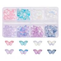 Wunder-Glasperlen, Glas, Schmetterling, Modeschmuck & DIY, gemischte Farben, 109x63x15mm, 80PCs/Box, verkauft von Box