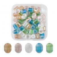 Satinierte Glasperlen, Glas, Modeschmuck & DIY, gemischte Farben, 54x53x20mm, 50PCs/Box, verkauft von Box
