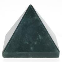 Moss Agate Pyramid Decoration, Pyramidal, polished green 