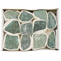 South African Jade Minerals Specimen, with paper box, irregular, green 