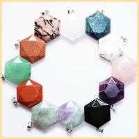 Полудрагоценный камень подвеска, Шестиугольник, Мужская & разные стили для выбора, Много цветов для выбора длина:Приблизительно 38 см, продается PC