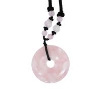 Rose Quartz Necklace & for woman, pink Approx 38 cm 