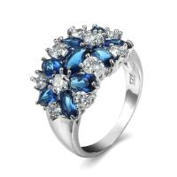Cubic Zircon Brass Finger Ring, ring shape, platinum color plated, fashion jewelry & Unisex & with cubic zirconia 