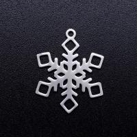 Stainless Steel Pendants, 201 Stainless Steel, Snowflake, Vacuum Ion Plating, fashion jewelry & polished & DIY & Unisex 