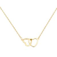 Titanium Steel Jewelry Necklace, with 2.17inch extender chain, Heart, gold color plated, fashion jewelry & for woman, golden Approx 15.94 Inch 