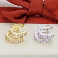 Earring Cuff and Wraps, Brass, plated, fashion jewelry & Unisex & micro pave cubic zirconia 12mm 