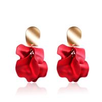 Resin Zinc Alloy Earring, with Zinc Alloy, petals, plated, fashion jewelry & for woman 