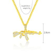 Zinc Alloy Cubic Zirconia Necklace, plated, fashion jewelry & Unisex & micro pave cubic zirconia .62 Inch 