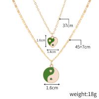Enamel Zinc Alloy Necklace, plated, fashion jewelry & ying yang & for woman 16mm Approx 17.72 Inch 