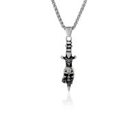 304 Stainless Steel Necklace, Skull, silver color plated & for man, silver-grey cm 