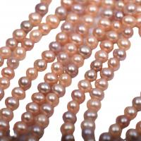 Perlas Patata Freshwater, Perlas cultivadas de agua dulce, Bricolaje, naranja rojizo, 5-6mm, longitud:36-38 cm, Vendido por Sarta