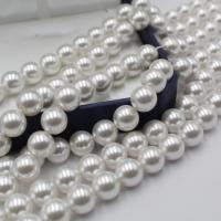 Natural Freshwater Shell Beads, Shell Pearl, plated, DIY, white Approx 38 cm 