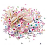 Perles de verre mixte, avec coquille & Acrylique, bijoux de mode & DIY, couleurs mélangées Vendu par boîte