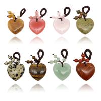 Gemstone Jewelry Pendant, Natural Stone, Heart, polished & Unisex 