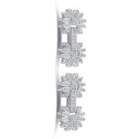 Brass Fold Over Clasp, Flower, plated, DIY & micro pave cubic zirconia 
