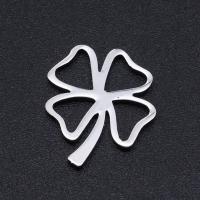 Stainless Steel Clover Pendant, 201 Stainless Steel, Four Leaf Clover, Vacuum Ion Plating, fashion jewelry & polished & DIY & Unisex 