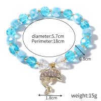 Zinc Alloy Crystal Bracelets, with Cats Eye & Zinc Alloy, Round, plated, fashion jewelry & for woman 