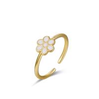 925 Sterling Silver Cuff Finger Ring, 18K gold plated, adjustable & for woman, US Ring 
