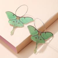 Acrylic Drop Earring, with Zinc Alloy, Butterfly, fashion jewelry & for woman 