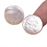 Бусины из искусственного пресноводного жемчуга в форме монеты, Пресноводные жемчуги, DIY, белый, 18-19mm, длина:Приблизительно 38 см, 20ПК/Strand, продается Strand