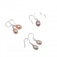 Freshwater Pearl Drop Earring, with Zinc Alloy, zinc alloy earring hook, for woman 5-50mm 