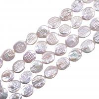 Coin Cultured Freshwater Pearl Beads, DIY, white Approx 38 cm 