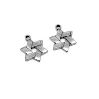 Stainless Steel Jewelry Charm, 304 Stainless Steel, Hexagram, silver color 