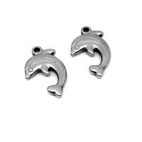 Stainless Steel Animal Pendants, 304 Stainless Steel, Dolphin, silver color 