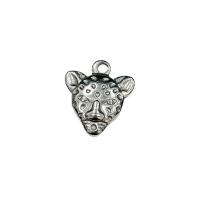 Stainless Steel Animal Pendants, 304 Stainless Steel, Leopard, silver color 