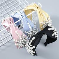 Hair Bands, Cloth, with ABS Plastic Pearl, fashion jewelry & for woman & with glass rhinestone 65mm 