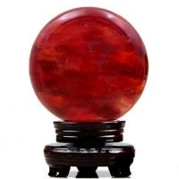 Ruby Quartz Ball Sphere, Round red 