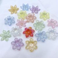 Jelly Style Acrylic Beads, Flower, injection moulding, DIY & colorful plated 26mm, Approx 