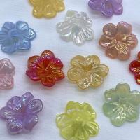 Jelly Style Acrylic Beads, Flower, injection moulding, DIY & colorful plated 27mm, Approx 