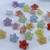 Jelly Style Acrylic Beads, Flower, injection moulding, DIY & colorful plated Approx 