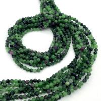 Perles en rouge vert, Rubis en Zoïsite, Rond, DIY & normes différentes pour le choix & facettes, couleurs mélangées Environ 14.96 pouce, Vendu par brin